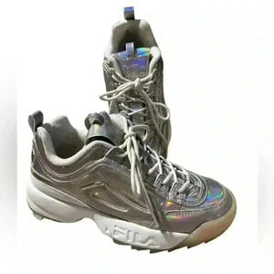 Fila Chunky Light Pink Iridescent Sneakers, Size 8‎